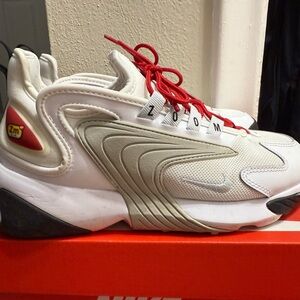Nike Zoom 2K White with Red and Black Accents